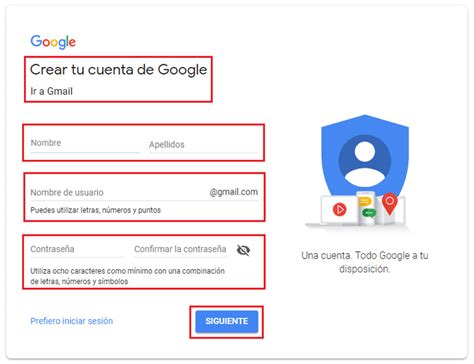 Crear una cuenta de Gmail